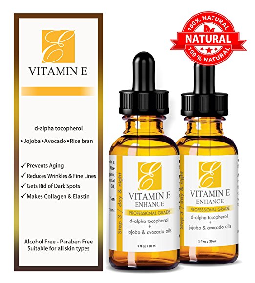 100% Natural & Organic Vitamin E Oil For Your Face & Skin, Unscented - 15000 IU - Heals Stretch Marks & Surgical Scars. Essential Drops Are Lighter Than Cream or Gel. Raw Vit E Extract From Sunflower.