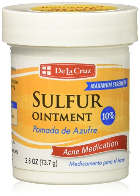 De La Cruz Sulfur Ointment Acne Medication 2.6oz